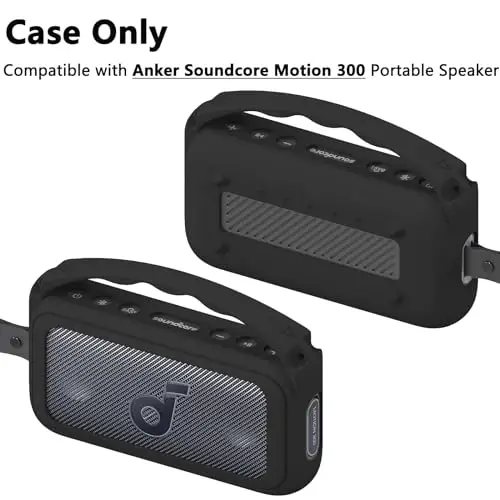 RAWECUD Silicone Cover Case for Soundcore Motion 300 Wireless Hi-Res Portable Speaker, Protective Holder Skin for Motion 300 Speaker Case Accessories (Black) - 3