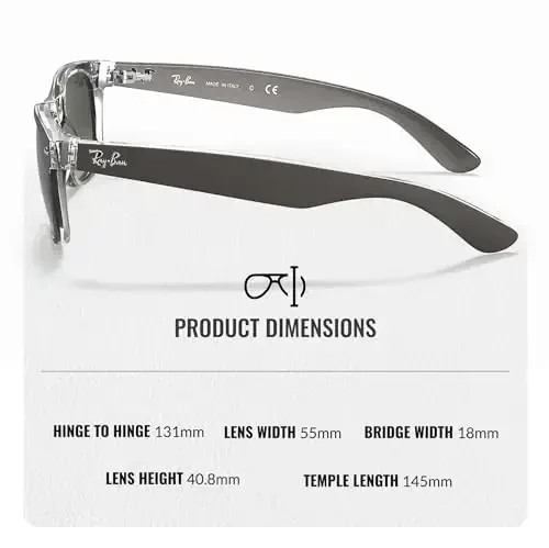 Ray-Ban RB2132 NEW WAYFARER COLOR MIX erkaklar va ayollar uchun kvadrat shaklidagi quyoshdan saqlaydigan ko'zoynaklar, rasmiy ko'zoynaklar to'plami bilan - 5