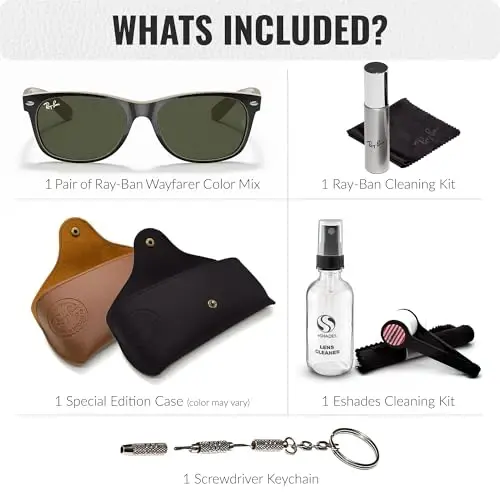 Ray-Ban RB2132 NEW WAYFARER COLOR MIX Square Shaped Sunglasses for Men & Women with Official Eyewear Kit - 2
