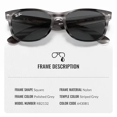 Ray-Ban RB2132 NEW WAYFARER COLOR MIX Square Shaped Sunglasses for Men & Women with Official RAYBAN Eyewear Kit - 3