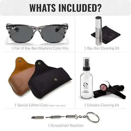 Ray-Ban RB2132 NEW WAYFARER COLOR MIX Square Shaped Sunglasses for Men & Women with Official Eyewear Kit - 3