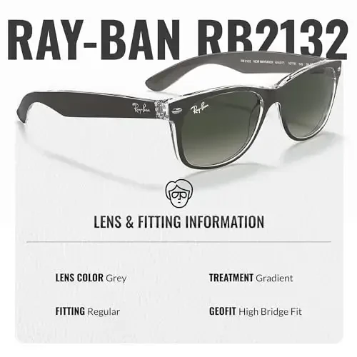 Ray-Ban RB2132 NEW WAYFARER COLOR MIX Square Shaped Sunglasses for Men & Women with Official Eyewear Kit - 4