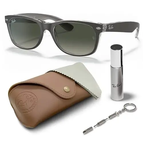 Ray-Ban RB2132 NEW WAYFARER COLOR MIX Square Shaped Sunglasses for Men & Women with Official Eyewear Kit - MODAZONE
