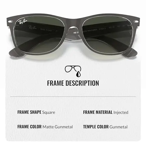 Ray-Ban RB2132 NEW WAYFARER COLOR MIX Square Shaped Sunglasses for Men & Women with Official Eyewear Kit - 2