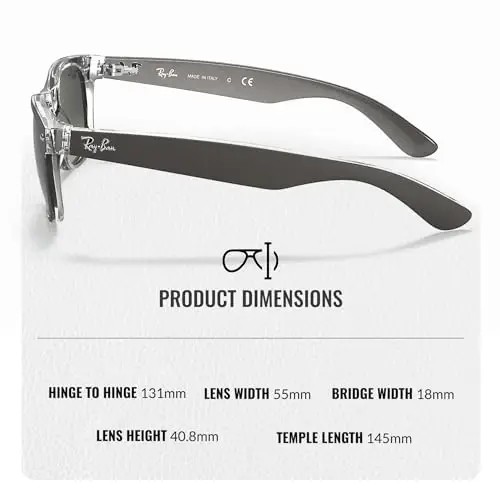 Ray-Ban RB2132 NEW WAYFARER COLOR MIX Square Shaped Sunglasses for Men & Women with Official Eyewear Kit - 5