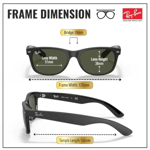 Ray-Ban RB2132 NEW WAYFARER COLOR MIX Square Shaped Sunglasses for Men & Women with Official RAYBAN Eyewear Kit - 5