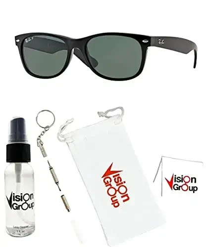 Ray-Ban RB2132 New Wayfarer quyoshdan saqlaydigan ko'zoynaklar + Vision Group aksessuarlar to'plami - 2