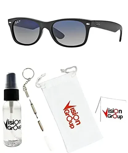 Ray-Ban RB2132 New Wayfarer quyoshdan saqlaydigan ko'zoynaklar + Vision Group aksessuarlar to'plami - 2