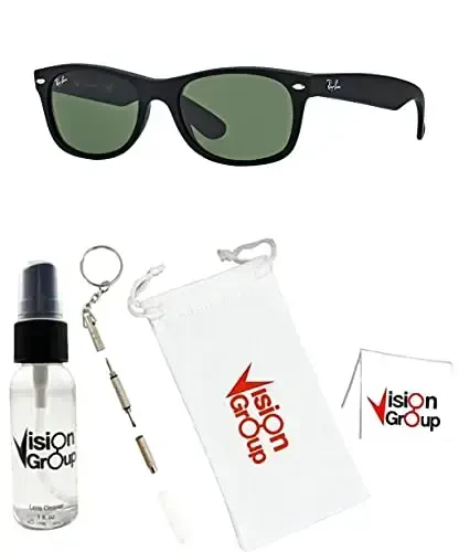 Ray-Ban RB2132 New Wayfarer quyoshdan saqlaydigan ko'zoynaklar + Vision Group aksessuarlar to'plami - MODAZONE (1)