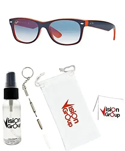 Ray-Ban RB2132 New Wayfarer quyoshdan saqlaydigan ko'zoynaklar + Vision Group aksessuarlar to'plami - 2