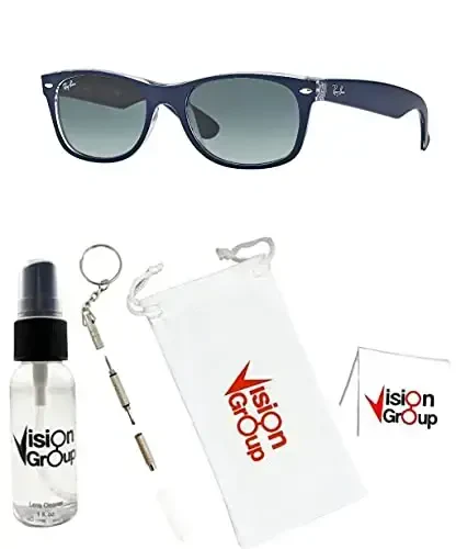 Ray-Ban RB2132 New Wayfarer quyoshdan saqlaydigan ko'zoynaklar + Vision Group aksessuarlar to'plami - 2
