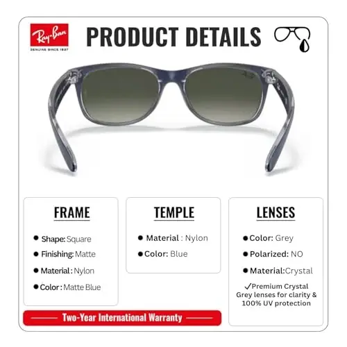 Ray-Ban RB2132 NEW WAYFARER COLOR MIX Square Shaped Sunglasses for Men & Women with Official RAYBAN Eyewear Kit - 3