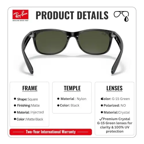 Ray-Ban RB2132 NEW WAYFARER COLOR MIX Square Shaped Sunglasses for Men & Women with Official RAYBAN Eyewear Kit - 3