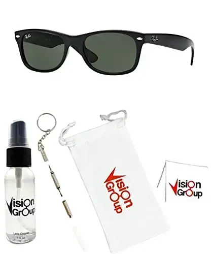 Ray-Ban RB2132 New Wayfarer Sunglasses + Vision Group Accessories Bundle - MODAZONE (1)