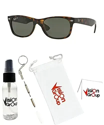 Ray-Ban RB2132 New Wayfarer Sunglasses + Vision Group Accessories Bundle - 2