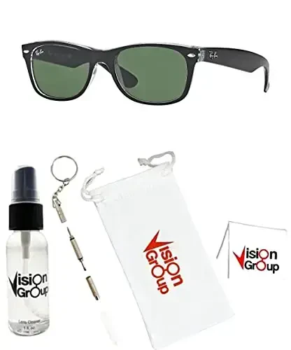 Ray-Ban RB2132 New Wayfarer Sunglasses + Vision Group Accessories Bundle - 2