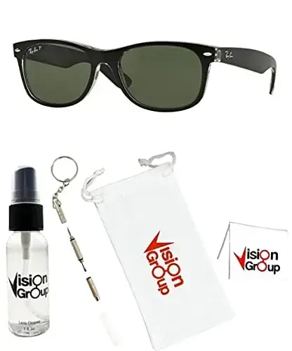 Ray-Ban RB2132 New Wayfarer Sunglasses + Vision Group Accessories Bundle - 2