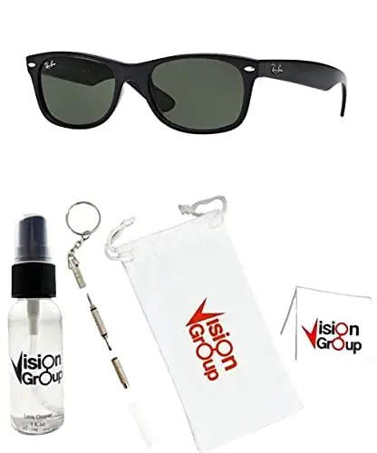 Ray-Ban RB2132 New Wayfarer Sunglasses + Vision Group Accessories Bundle - 2
