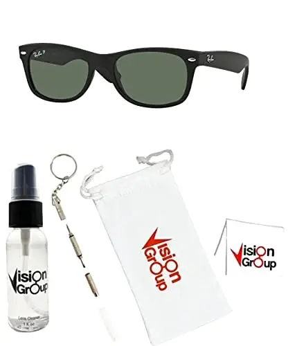 Ray-Ban RB2132 New Wayfarer Sunglasses + Vision Group Accessories Bundle - 2