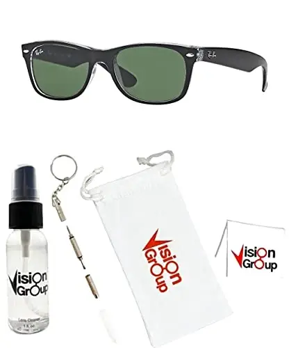 Ray-Ban RB2132 New Wayfarer Sunglasses + Vision Group Accessories Bundle - 2