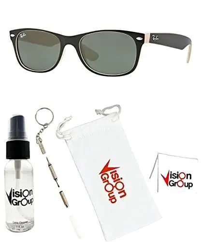 Ray-Ban RB2132 New Wayfarer Sunglasses + Vision Group Accessories Bundle - 2
