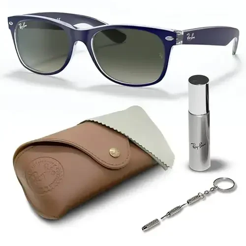 Ray-Ban RB2132 NEW WAYFARER COLOR MIX Square Shaped Sunglasses for Men & Women with Official Eyewear Kit 