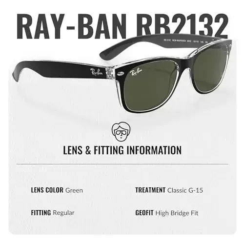 Ray-Ban RB2132 NEW WAYFARER COLOR MIX Square Shaped Sunglasses for Men & Women with Official RAYBAN Eyewear Kit - 5