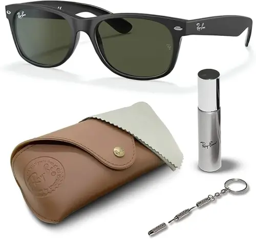 Ray-Ban RB2132 NEW WAYFARER COLOR MIX Square Shaped Sunglasses for Men & Women with Official RAYBAN Eyewear Kit 