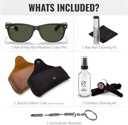 Ray-Ban RB2132 NEW WAYFARER COLOR MIX Square Shaped Sunglasses for Men & Women with Official RAYBAN Eyewear Kit - 2