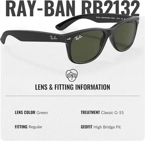 Ray-Ban RB2132 NEW WAYFARER COLOR MIX Square Shaped Sunglasses for Men & Women with Official RAYBAN Eyewear Kit - 6