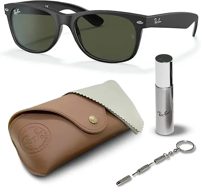 Ray-Ban RB2132 NEW WAYFARER COLOR MIX Square Shaped Sunglasses for Men & Women with Official RAYBAN Eyewear Kit - RAY-BAN