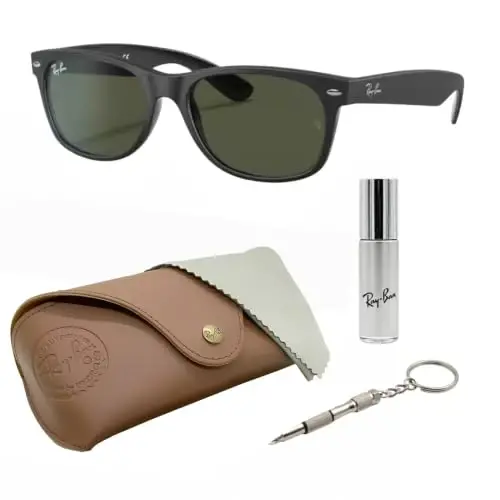 Ray-Ban RB2132 NEW WAYFARER COLOR MIX Square Shaped Sunglasses for Men & Women with Official RAYBAN Eyewear Kit 