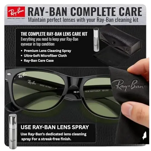 Ray-Ban RB2132F NEW WAYFARER CLASSIC LOW BRIDGE Sunglasses w/Official Kit - 6