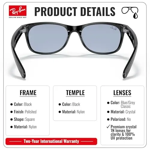 Ray-Ban RB2132F NEW WAYFARER CLASSIC LOW BRIDGE Sunglasses w/Official Kit - 3