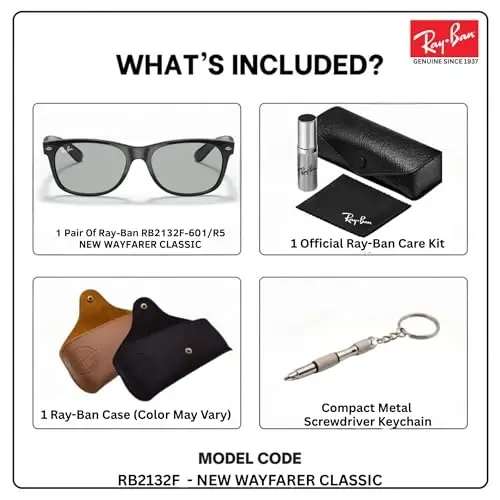 Ray-Ban RB2132F NEW WAYFARER CLASSIC LOW BRIDGE Sunglasses w/Official Kit - 2