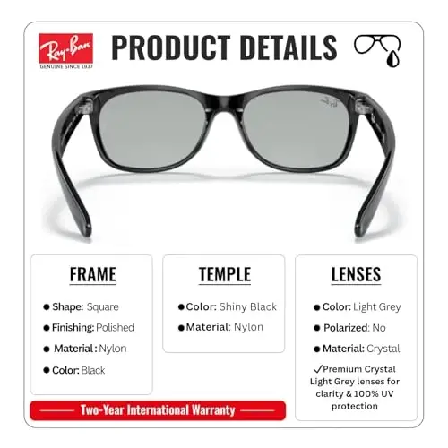 Ray-Ban RB2132F NEW WAYFARER CLASSIC LOW BRIDGE Sunglasses w/Official Kit - 3