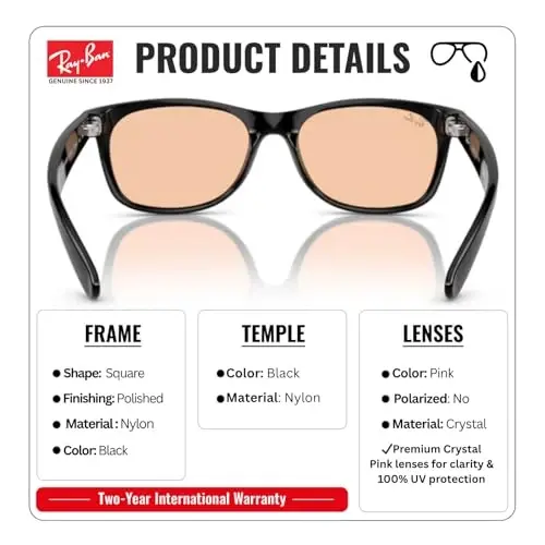 Ray-Ban RB2132F NEW WAYFARER CLASSIC LOW BRIDGE Sunglasses w/Official Kit - 3