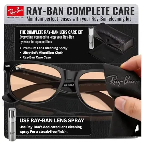 Ray-Ban RB2132F NEW WAYFARER CLASSIC LOW BRIDGE Sunglasses w/Official Kit - 6