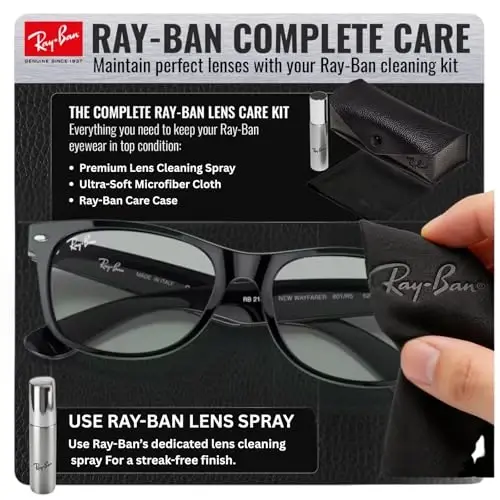 Ray-Ban RB2132F NEW WAYFARER CLASSIC LOW BRIDGE FIT Erkaklar va ayollar uchun kvadrat shaklidagi quyoshdan saqlaydigan ko‘zoynaklar, rasmiy RAYBAN ko‘zoynak jamlanmasi bilan - 6