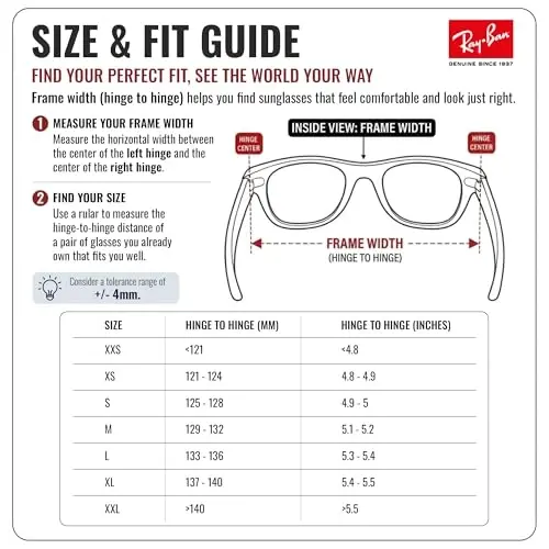 Ray-Ban RB2132F NEW WAYFARER CLASSIC LOW BRIDGE FIT Erkaklar va ayollar uchun kvadrat shaklidagi quyoshdan saqlaydigan ko'zoynaklar, rasmiy RAYBAN ko'zoynak to'plami bilan - 4
