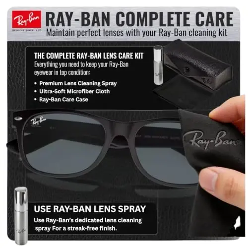 Ray-Ban RB2132F NEW WAYFARER CLASSIC LOW BRIDGE FIT Erkaklar va ayollar uchun mo'ljallangan kvadrat shaklidagi quyoshdan saqlaydigan ko'zoynaklar, rasmiy ko'zoynaklar to'plami bilan - 5