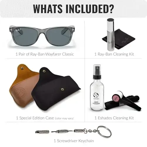 Ray-Ban RB2132F NEW WAYFARER CLASSIC LOW BRIDGE FIT Square Shaped Sunglasses for Men & Women with Official Eyewear Kit - 2