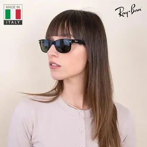 Ray-Ban RB2132F NEW WAYFARER CLASSIC LOW BRIDGE FIT Square Shaped Sunglasses for Men & Women with Official RAYBAN Eyewear Kit - 6