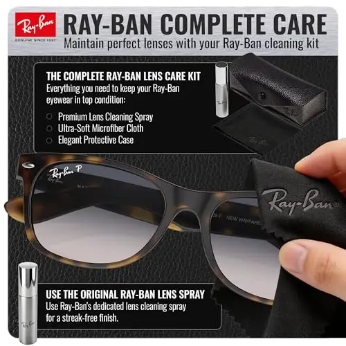 Ray-Ban RB2132F NEW WAYFARER CLASSIC LOW BRIDGE FIT Square Shaped Sunglasses for Men & Women with Official RAYBAN Eyewear Kit - 6