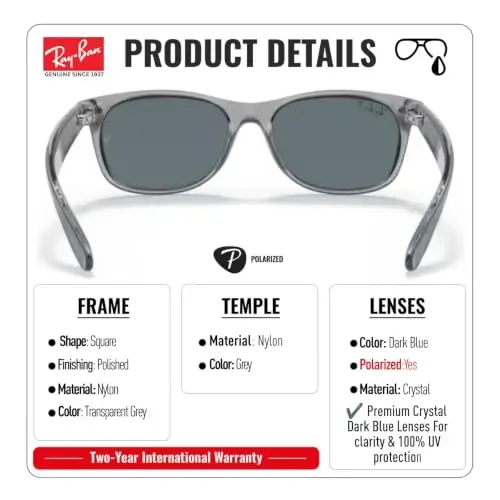 Ray-Ban RB2132F NEW WAYFARER CLASSIC LOW BRIDGE Sunglasses w/Official Kit - 2
