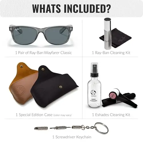 Ray-Ban RB2132F NEW WAYFARER CLASSIC LOW BRIDGE FIT Square Shaped Sunglasses for Men & Women with Official Eyewear Kit - 2