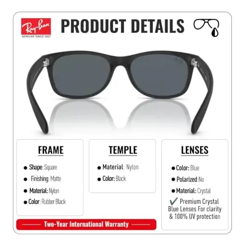 Ray-Ban RB2132F NEW WAYFARER CLASSIC LOW BRIDGE Sunglasses w/Official Kit - 2