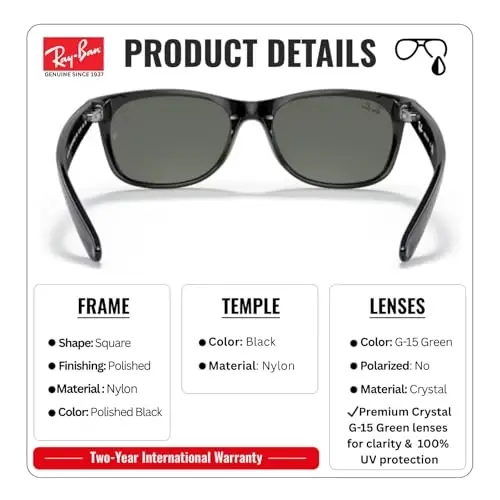 Ray-Ban RB2132F NEW WAYFARER CLASSIC LOW BRIDGE Sunglasses w/Official Kit - 3