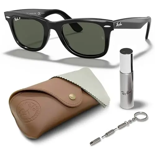 Ray-Ban RB2140 ORIGINAL WAYFARER CLASSIC Square Shaped Sunglasses for Men & Women with Official Eyewear Kit 