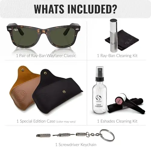 Ray-Ban RB2140 ORIGINAL WAYFARER CLASSIC Square Shaped Sunglasses for Men & Women with Official RAYBAN Eyewear Kit - 2